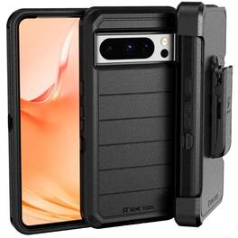 RomeTech - Defender Case with Screen Protector for Google Pixel 8 Pro - Black