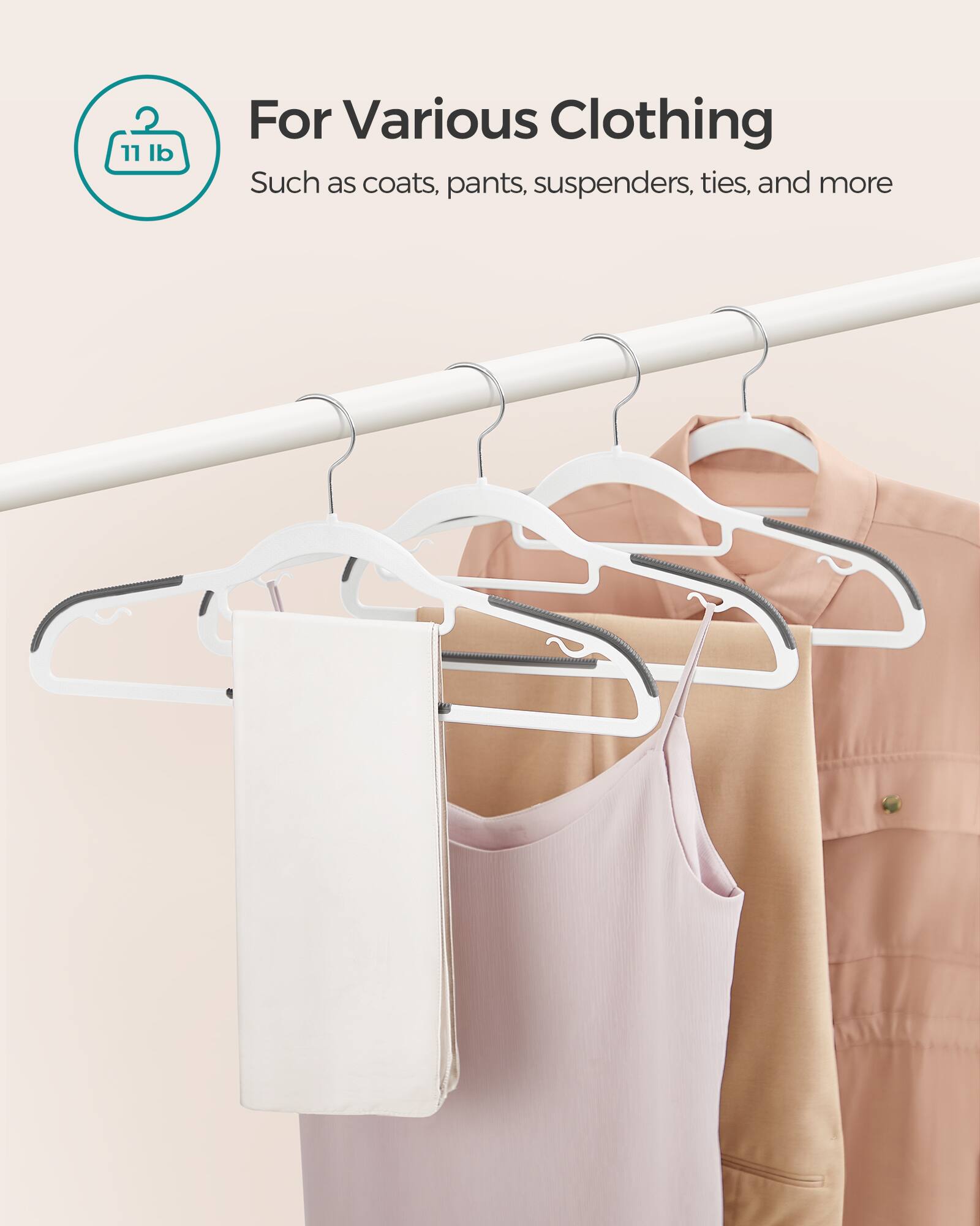 2 11 lb For Various Clothing Such as coats, pants, suspenders, ties, and more