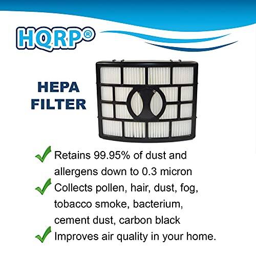 HQRP HEPA FILTER Retains 99.95% of dust and allergens down to 0.3 micron. Collects pollen, hair, dust, fog, tobacco smoke, bacterium, cement dust, carbon black. Improves air quality in your home.