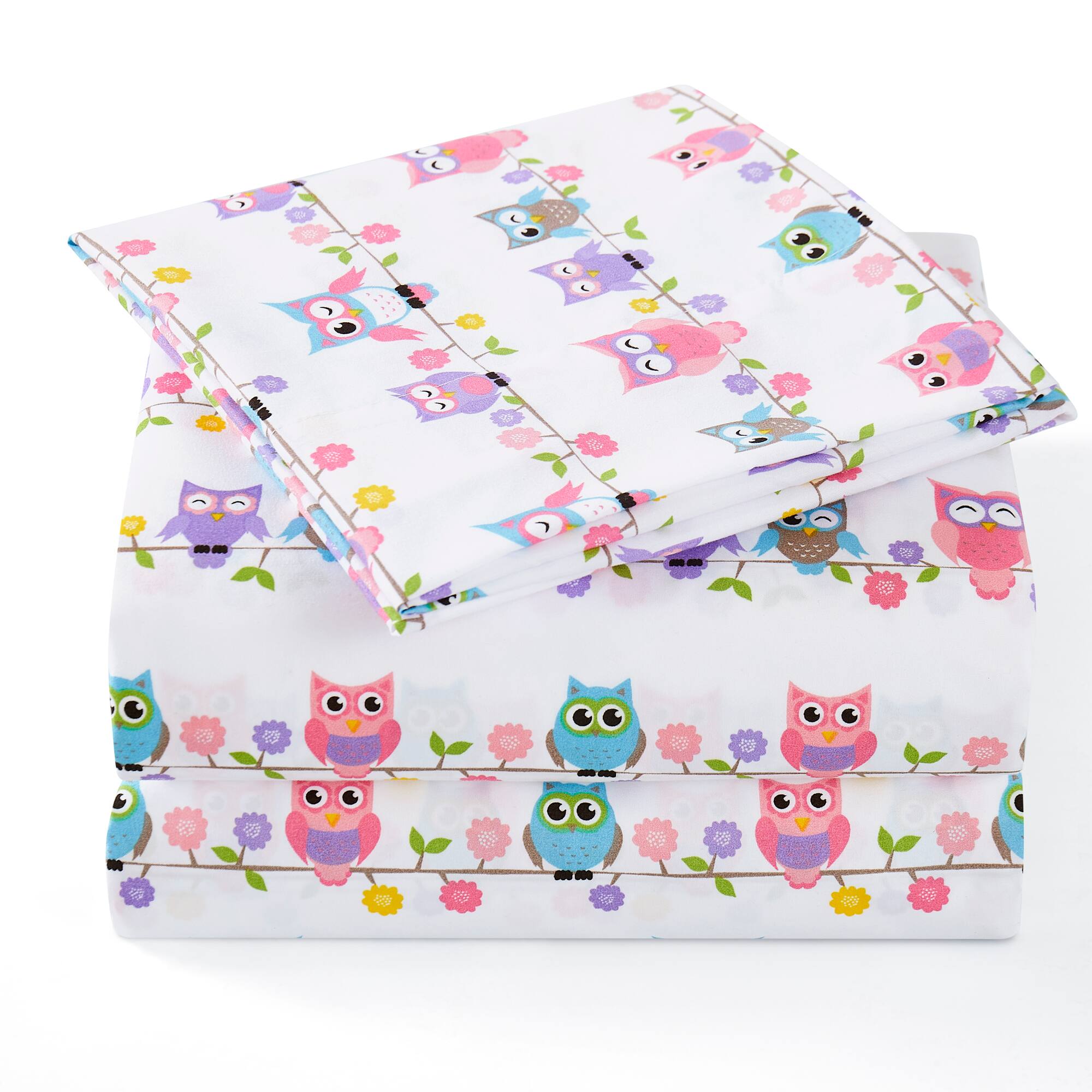 Alt View 1. Sweet Home Collection - Kids' Printed Classic & Bright Ultra Soft Microfiber Sheet Sets - Full - Owls.