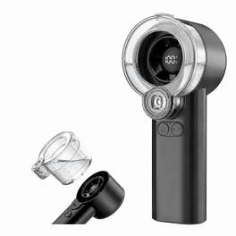 PRIMEPLUS - 2-in-1 Handheld Misting Fan, 5 Speeds & LED Display, Portable Water Spray, Rechargeable Mini Cooling Fan for Travel - Black