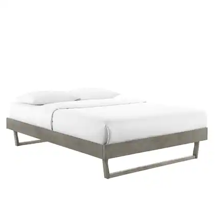 Front. Modway - Billie Wood Full Platform Bed Frame - Gray.