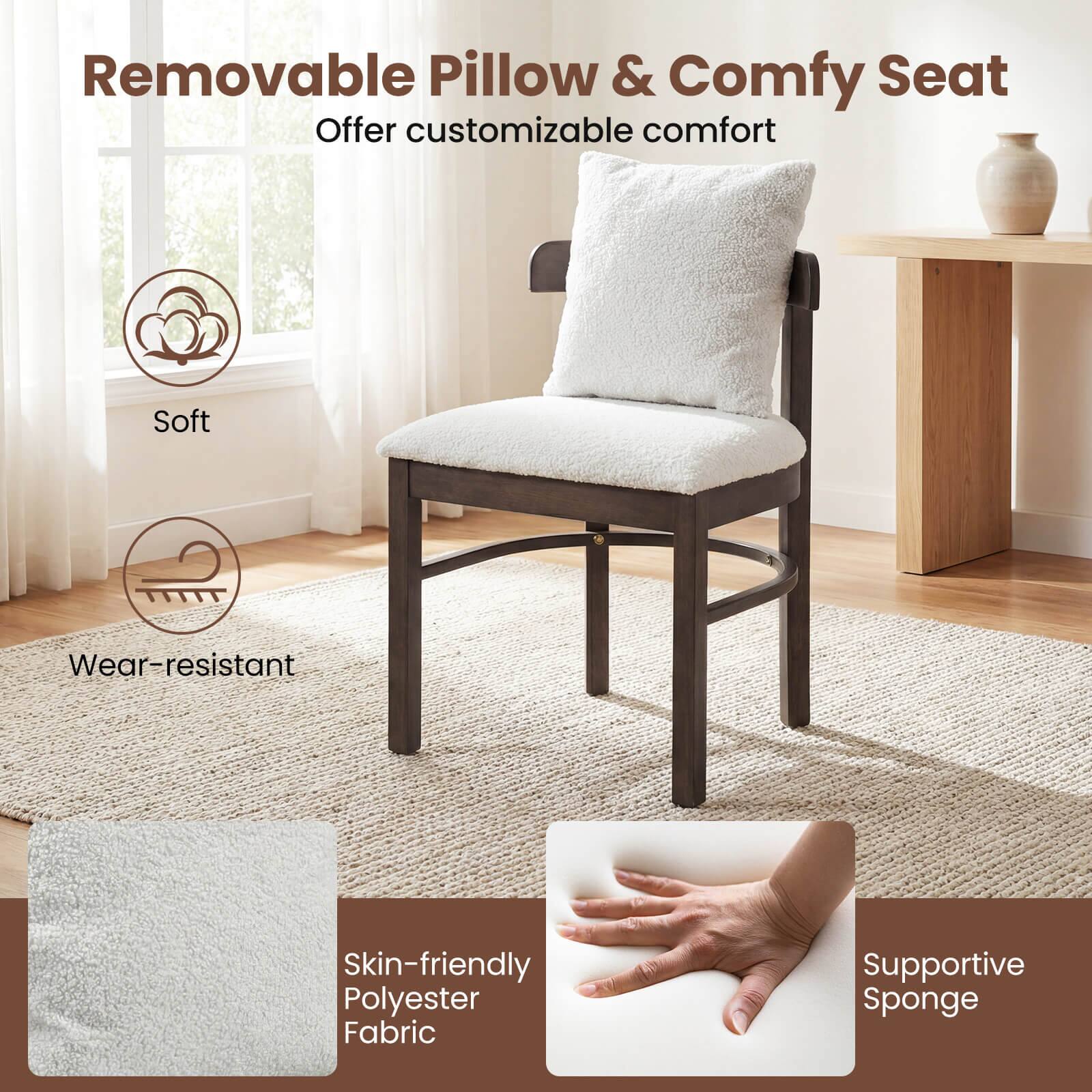 Removable Pillow & Comfy Seat  
Offer customizable comfort  

- Soft  
- Wear-resistant  
- Skin-friendly Polyester Fabric  
- Supportive Sponge