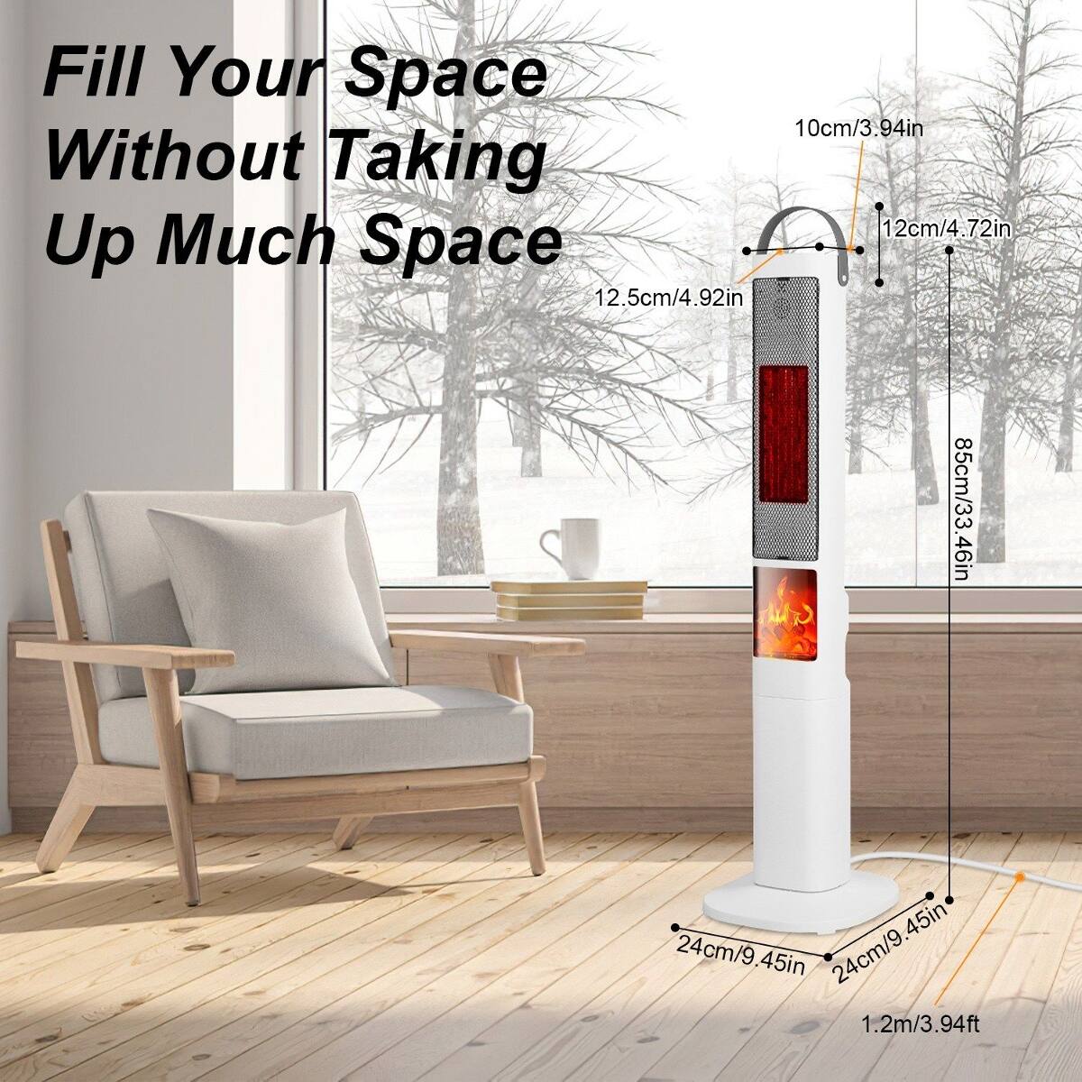 Fill Your Space Without Taking Up Much Space

10cm/3.94in  
12cm/4.72in  
12.5cm/4.92in  
85cm/33.46in  
46in  
24cm/9.45in  
45in  
24cm/9.45in  
45in  
1.2m/3.94ft
