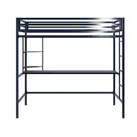 DHP - Novogratz Maxwell Metal Twin-Size Loft with Desk & Shelves Bed - Black - Front_Zoom