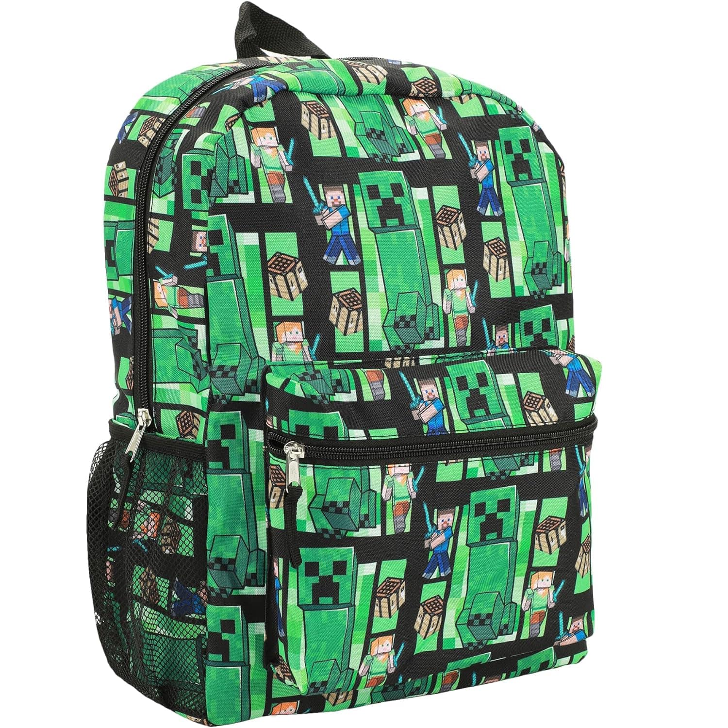 Bioworld - Minecraft Creeper All-Over Print 18" Backpack ages 3+ - Assorted Pre-Pack