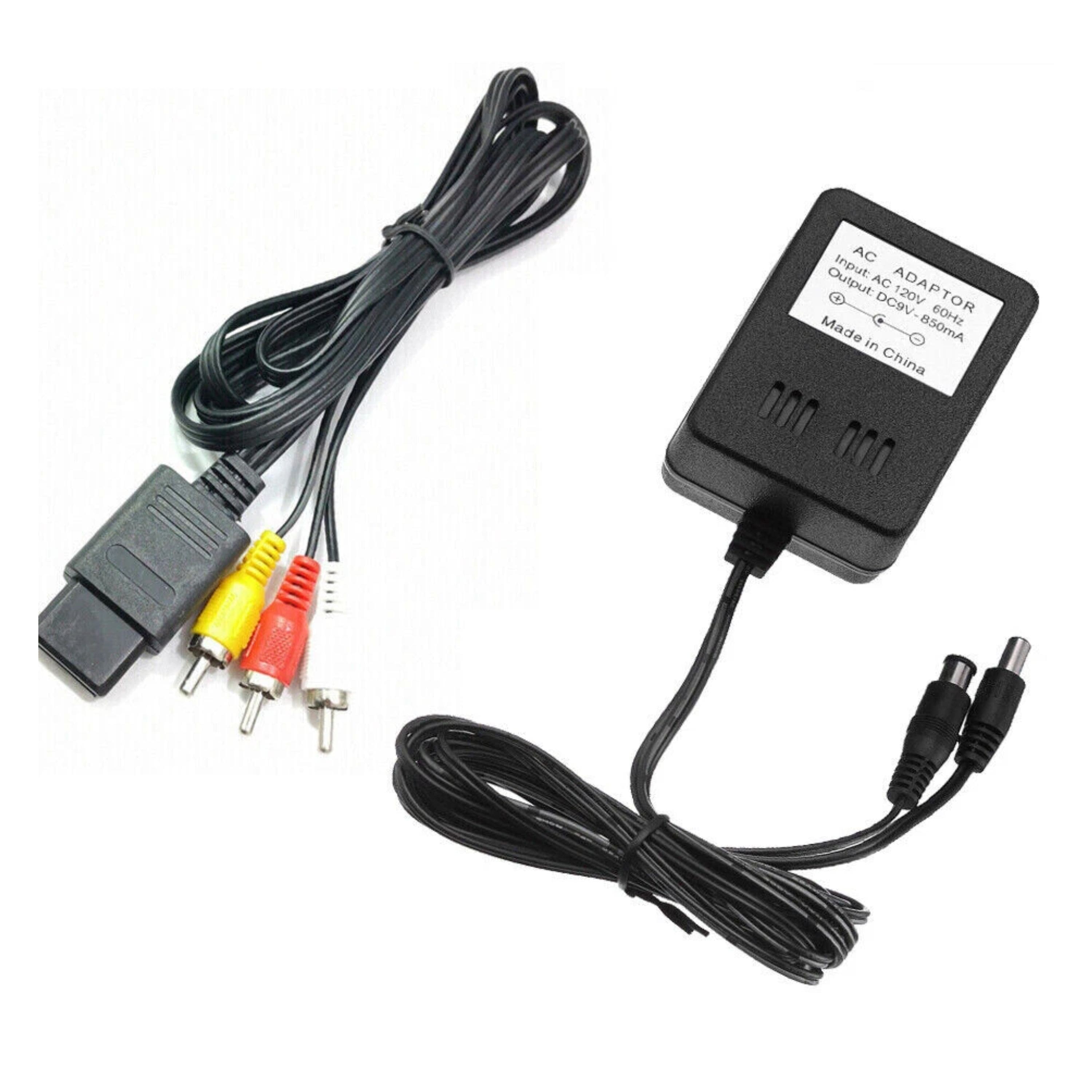 Kitcheniva - AV RCA Audio AC Cable Power Supply Adapter Cord For Super Nintendo SNES Game Set - Black