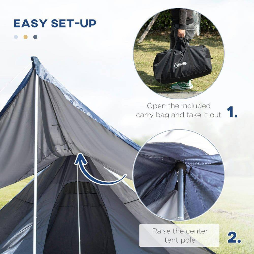 EASY SET-UP

1. Open the included carry bag and take it out

2. Raise the center tent pole