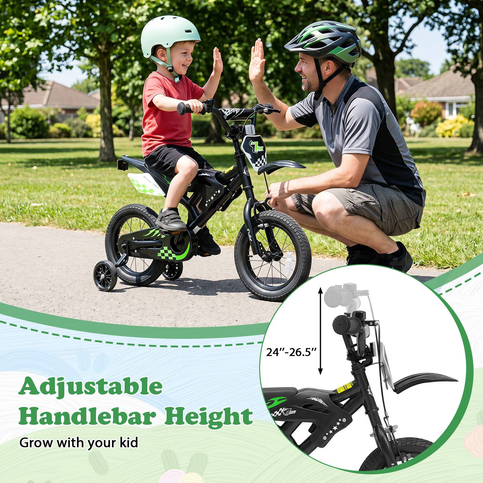 Adjustable Handlebar Height  
24"-26.5"  
Grow with your kid