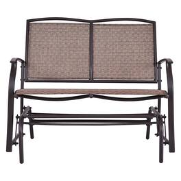 Costway - Patio Glider Outdoor Rocking Bench Double 2 Person Chair Loveseat Armchair Backyard - Brown