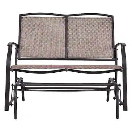 Front. Costway - Costway Patio Glider Outdoor Rocking Bench Double 2 Person Chair Loveseat Armchair Backyard - Brown.