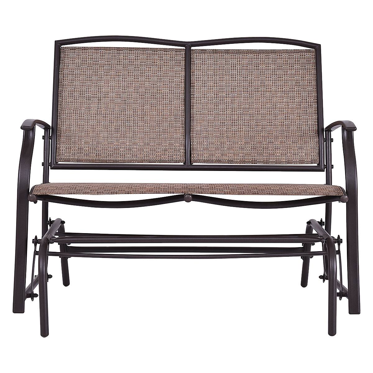 Front. Costway - Costway Patio Glider Outdoor Rocking Bench Double 2 Person Chair Loveseat Armchair Backyard - Brown.