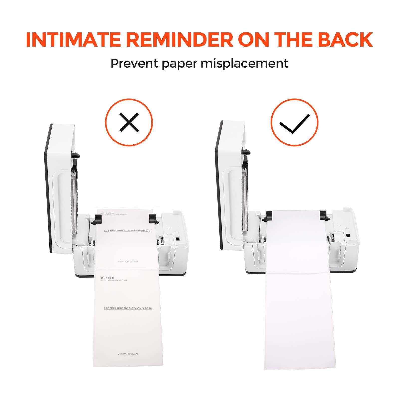 INTIMATE REMINDER ON THE BACK
Prevent paper misplacement
X
MUNSTS
Let this side face down please