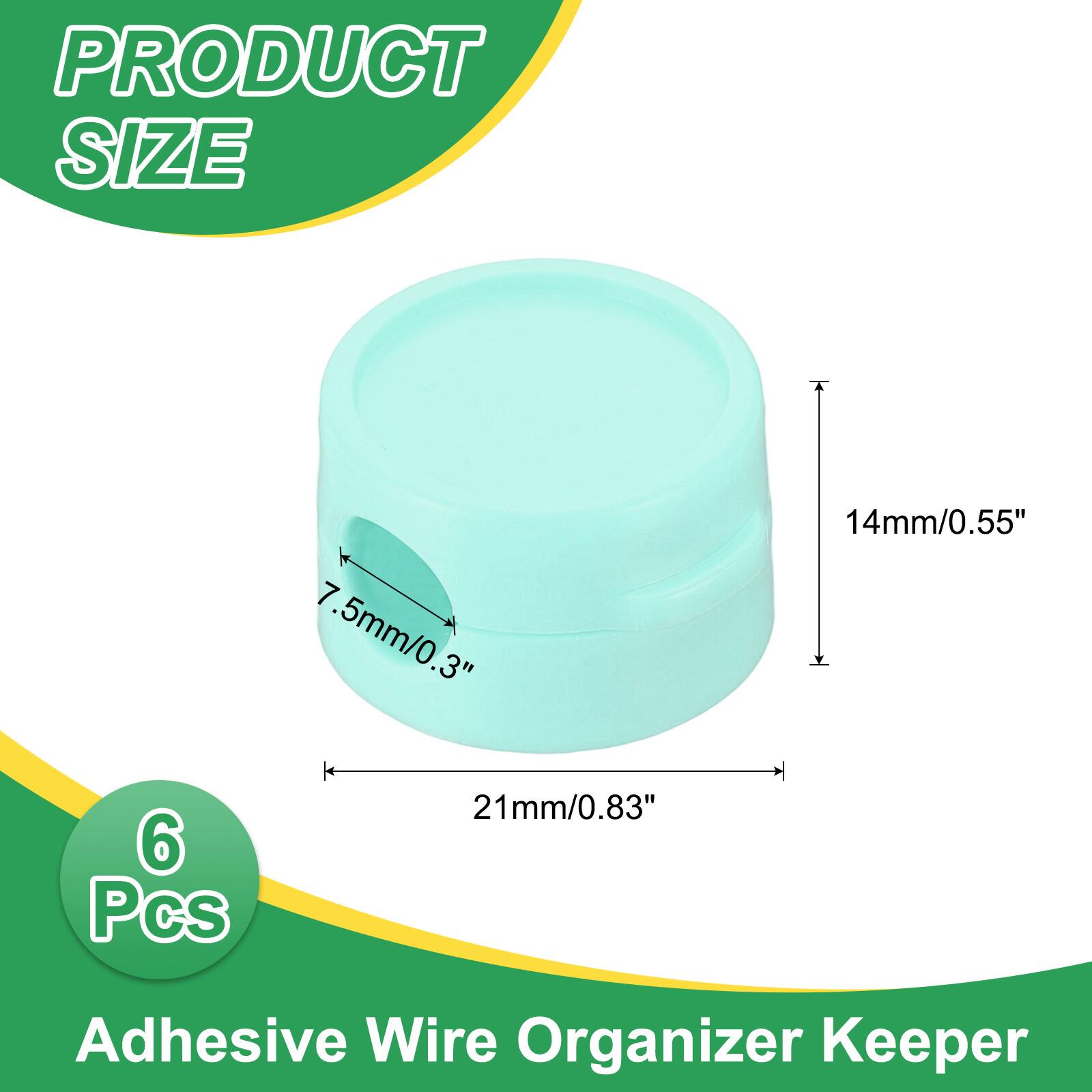 PRODUCT SIZE  
7.5mm/0.3"  
14mm/0.55"  
21mm/0.83"  
6 Pcs  
Adhesive Wire Organizer Keeper