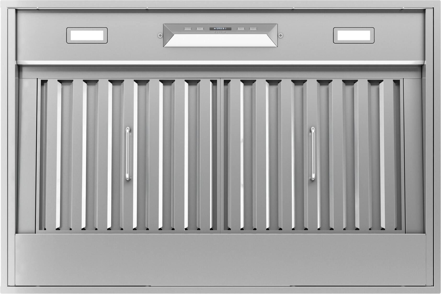 Alt View 18. Zephyr - Monsoon II 36 in. 650 CFM Insert Mount Range Hood with LED Light - Stainless Steel.