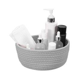 Unique Bargains - Small Cotton Rope Woven Storage Basket, 9.1x3.6" Tiny Round Bin, Cute Nursery Container for Shelves Closet Home - Light Gray