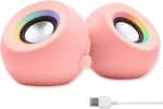 Front. X9 - X9 Performance Pink Computer Speakers for Desktop PC with RGB Lighting, Bluetooth, USB, and AUX - Pink.