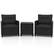 Alt View 1. Costway - 3 PCS Patio Furniture Set with Tempered Glass Coffee Table Washable Cushions - Black.