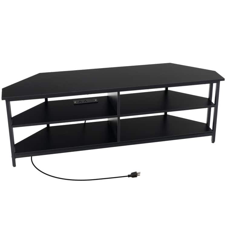 SlickBlue - 3-Tier Corner TV Stand for TVs up to with Charging Station - Black