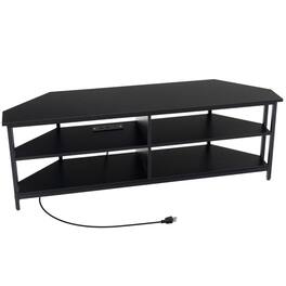 SlickBlue - 3-Tier Corner TV Stand for TVs up to with Charging Station - Black