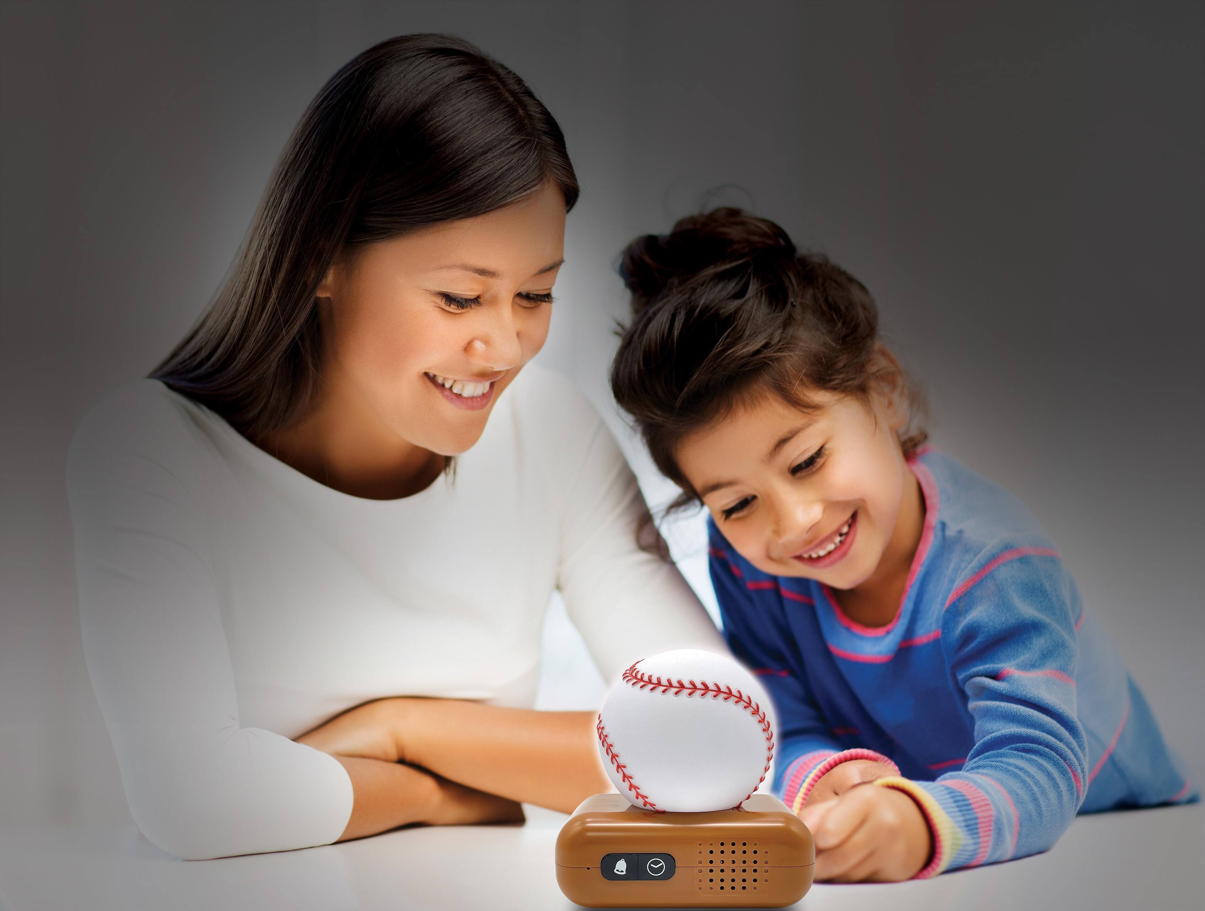 Alt View 5. Lexibook - Baseball Night Light Alarm Clock with Sounds - ORANGE.