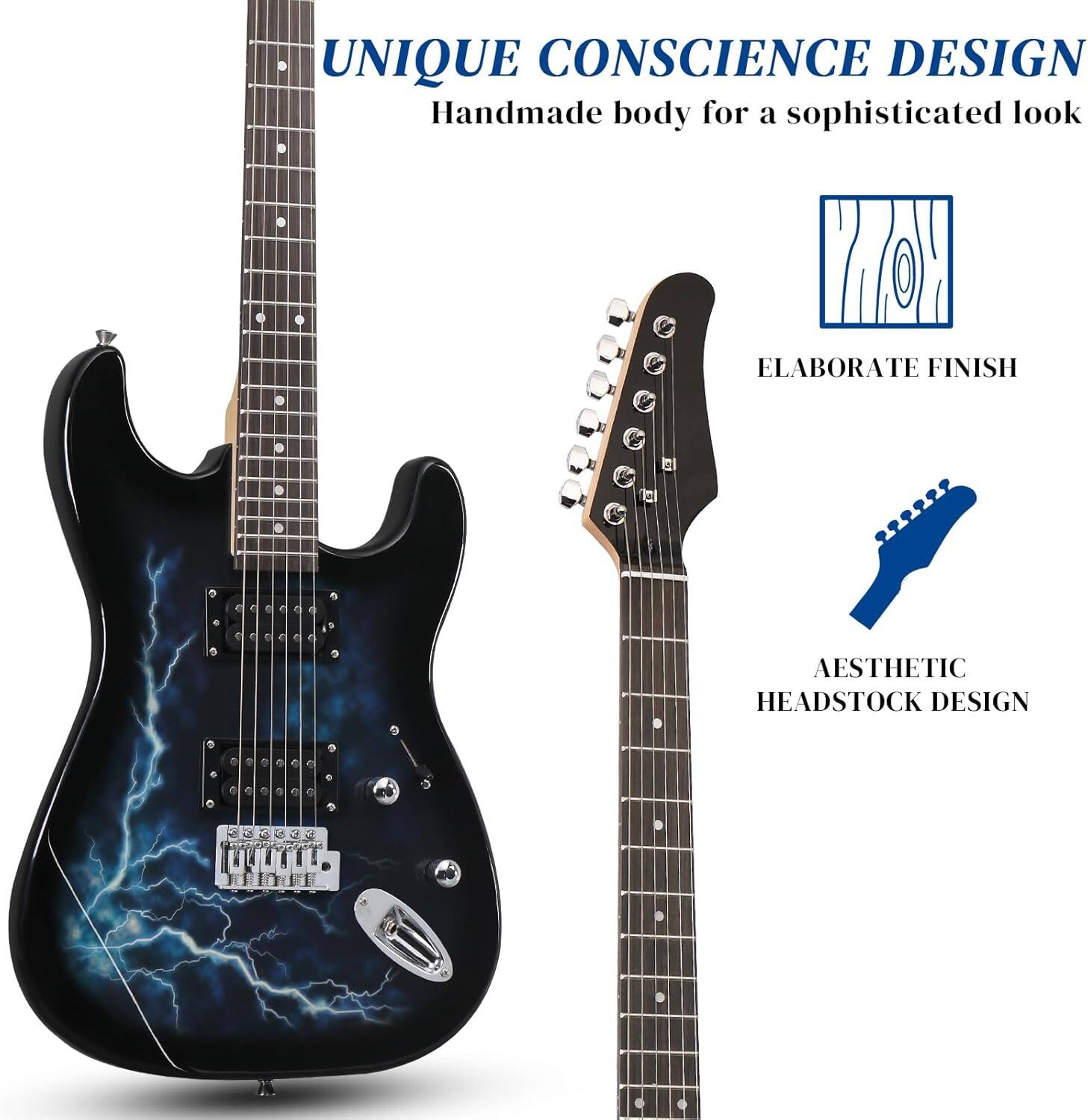 UNIQUE CONSCIENCE DESIGN  
Handmade body for a sophisticated look  

ELABORATE FINISH  

AESTHETIC HEADSTOCK DESIGN