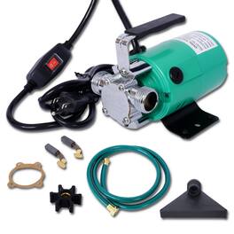 GOODSILO - Portable Electric Water Transfer Utility Pump - 330 GPH with Hose Kit - Green