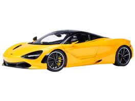 McLaren 720S Volcano Yellow with Black Top and Carbon Accents 1/18 Model Car by Autoart