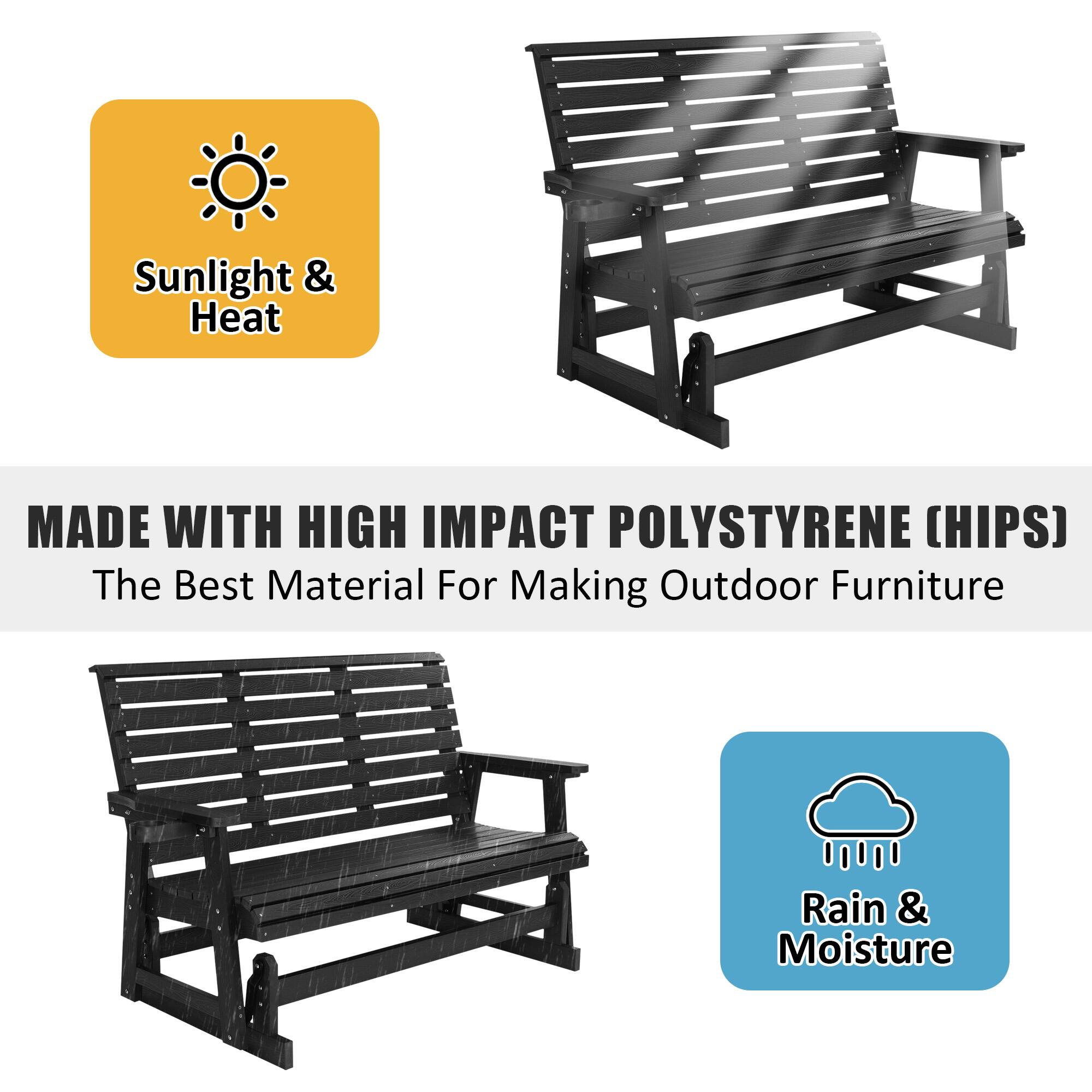 Sunlight & Heat

MADE WITH HIGH IMPACT POLYSTYRENE (HIPS)
The Best Material For Making Outdoor Furniture

Rain & Moisture