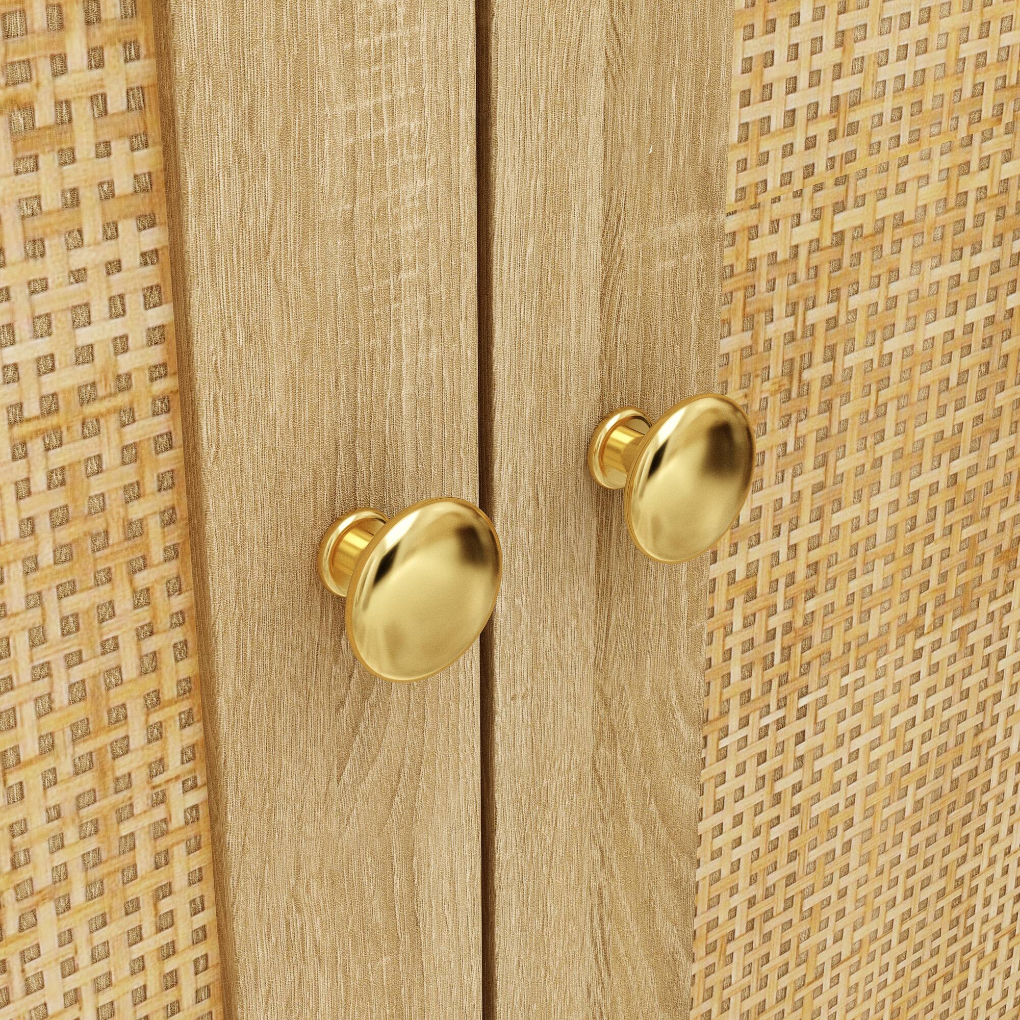 Alt View 10. FUFU & GAGA - FUFU&GAGA Japandi Rattan - Door Storage Cabinet: Anti - Tip, Rounded Edges for Multi - Room Use - Yellow.