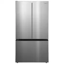 Midea - 36" Wide Counter-Depth PLUS 26.5 Cu. Ft. French Door Refrigerator + Water2Ways AutoFill Pitcher + Dual Ice Maker - Stainless Steel