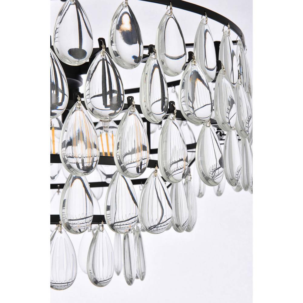 Alt View 2. Elegant Lighting - Mila 20 inch flush mount in black - Black.