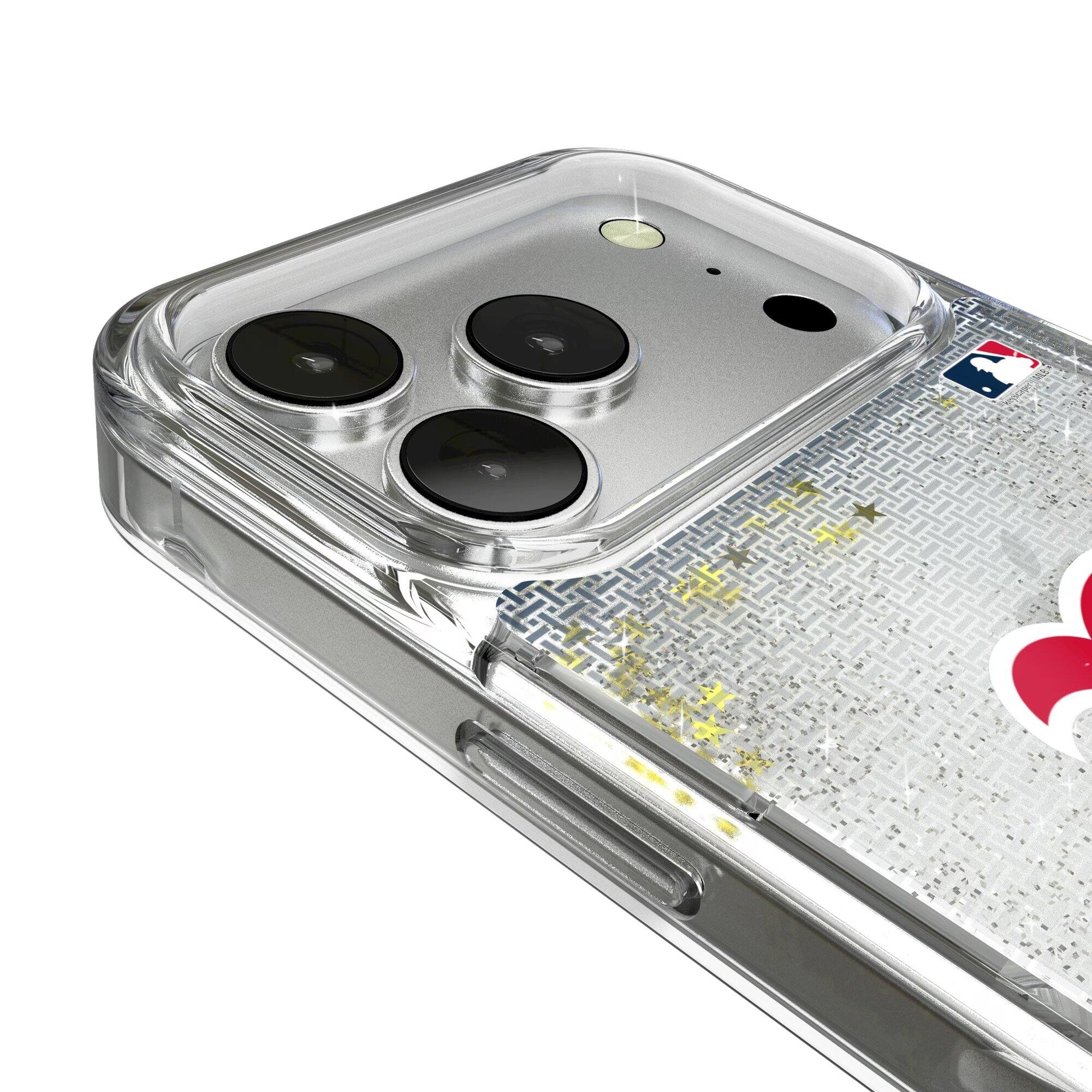 Alt View 2. Keyscaper - Linen Logo iPhone Glitter Case - 14 Pro - Multicolor.