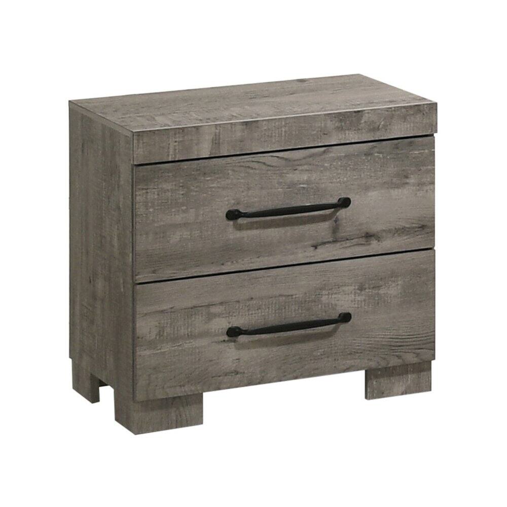 Front. Best Quality Furniture - Modern 2-Drawer Nightstand In Antique Gray Color - Gray.