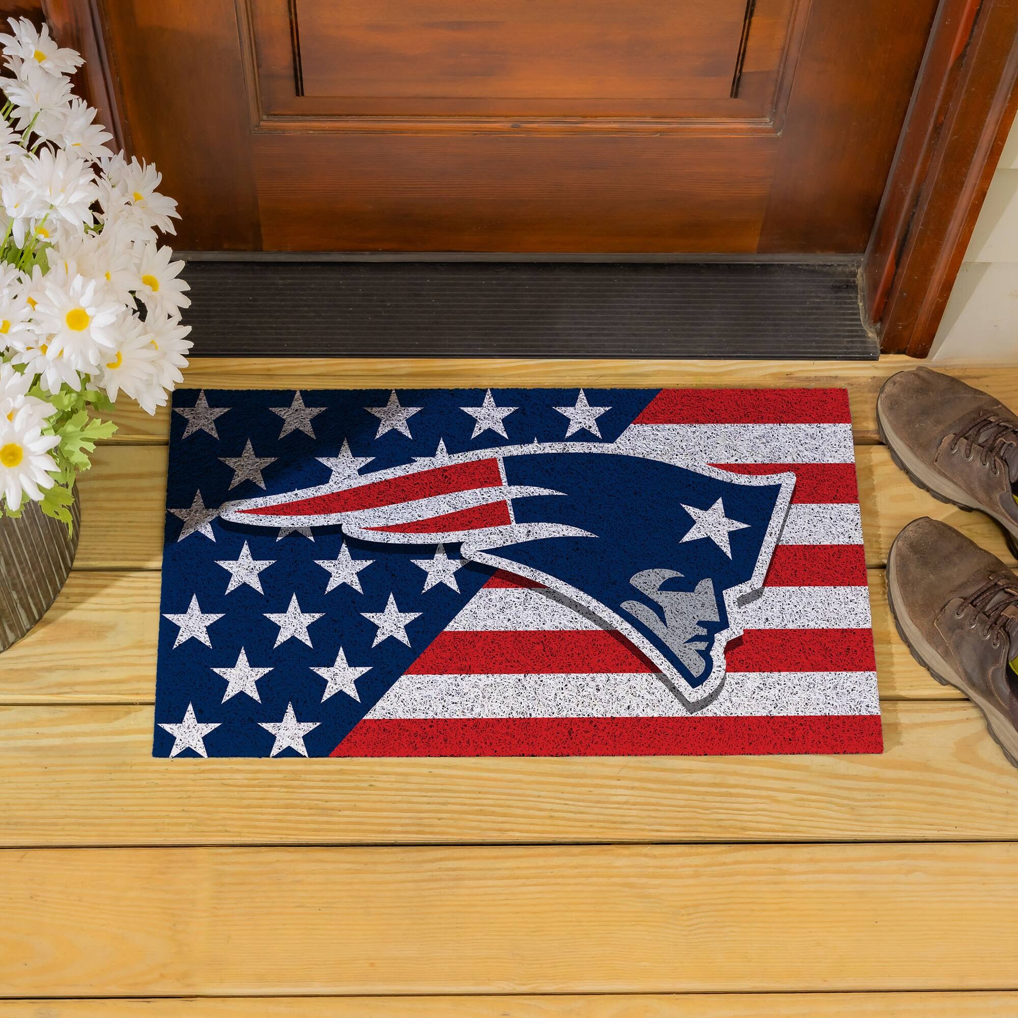 Alt View 3. Evergreen Enterprises - 16" x 28" Stars & Stripes Patriotic Turf Mat - Multicolor.