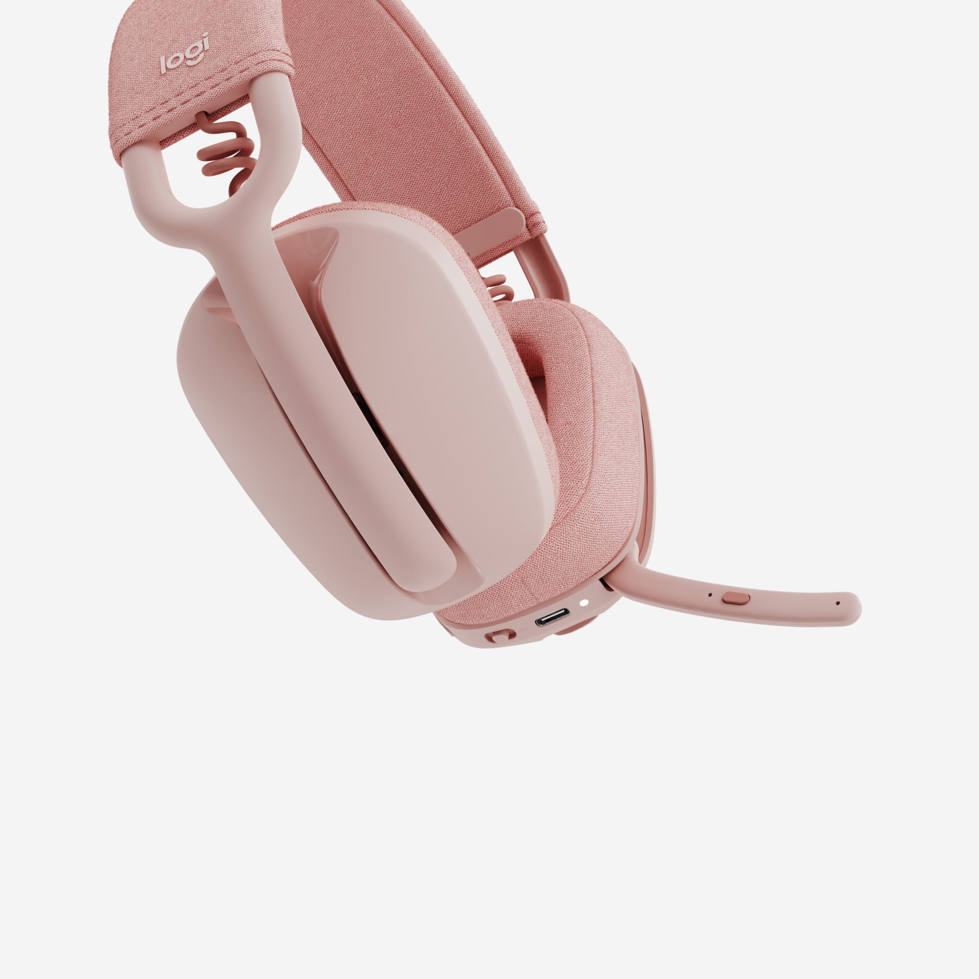 Alt View 12. Logitech - Zone Vibe 100 Bluetooth Over Ear Headphones with Noise-Cancelling Microphone - Rose.