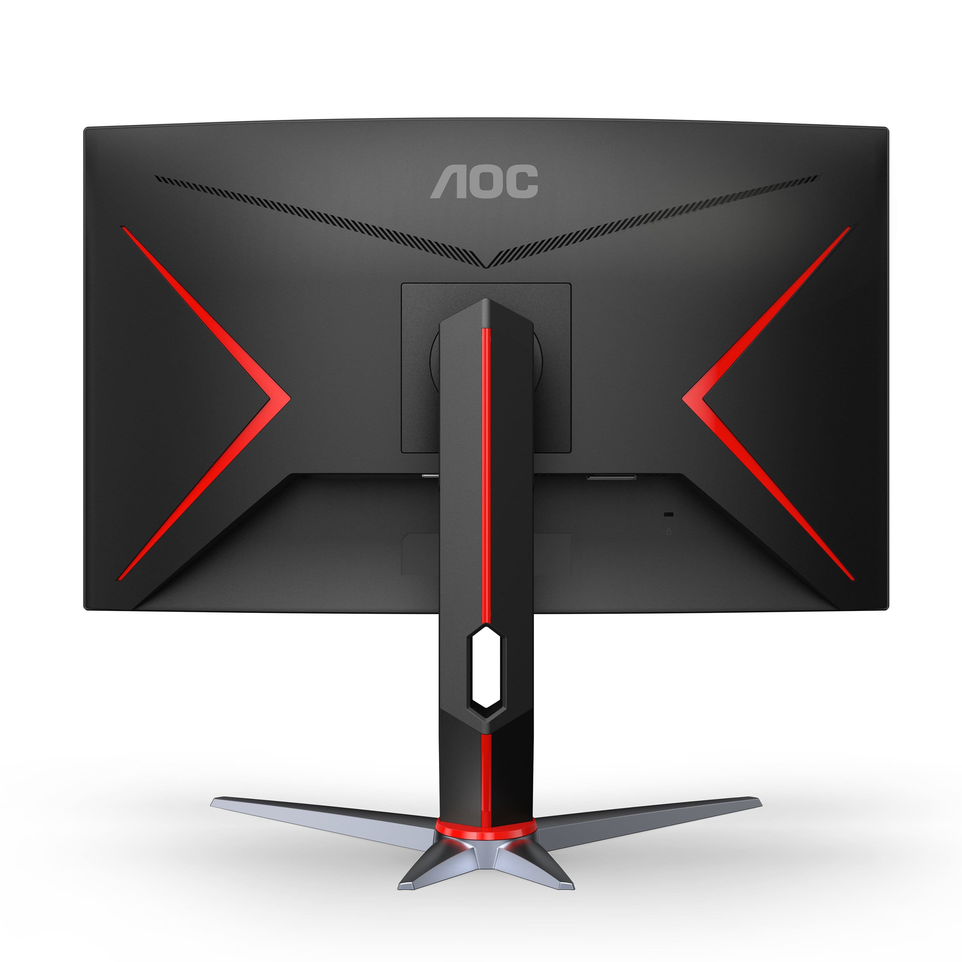 Back. AOC - G2 Series C24G2 24" LED Curved FHD FreeSync Premium Monitor (DisplayPort, HDMI, VGA) - Black/Red.