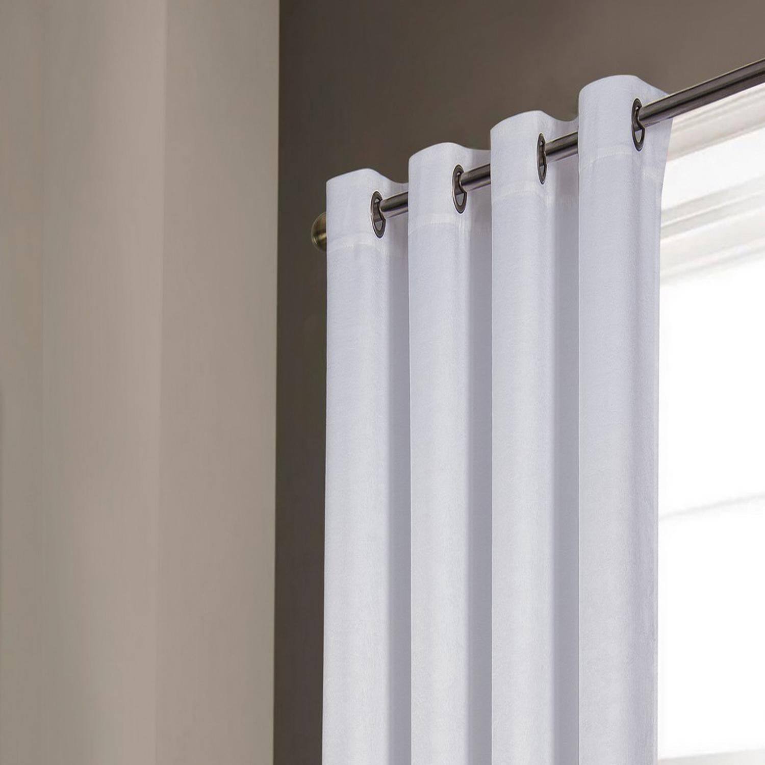 Angle. Olivia Gray - Olivia Gray San Juan Embossed Blackout Grommet Curtain Panel - 52x84 inches - White - White.