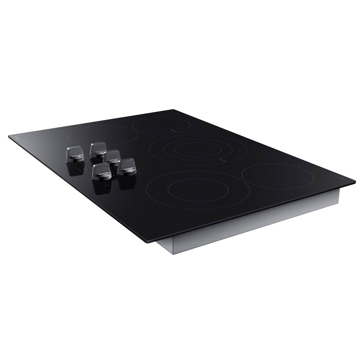 Alt View 18. Samsung - 30" Electric Cooktop with 5 Burners and ENERGY STAR Certified Cooktop with Illuminated Knobs - Black.