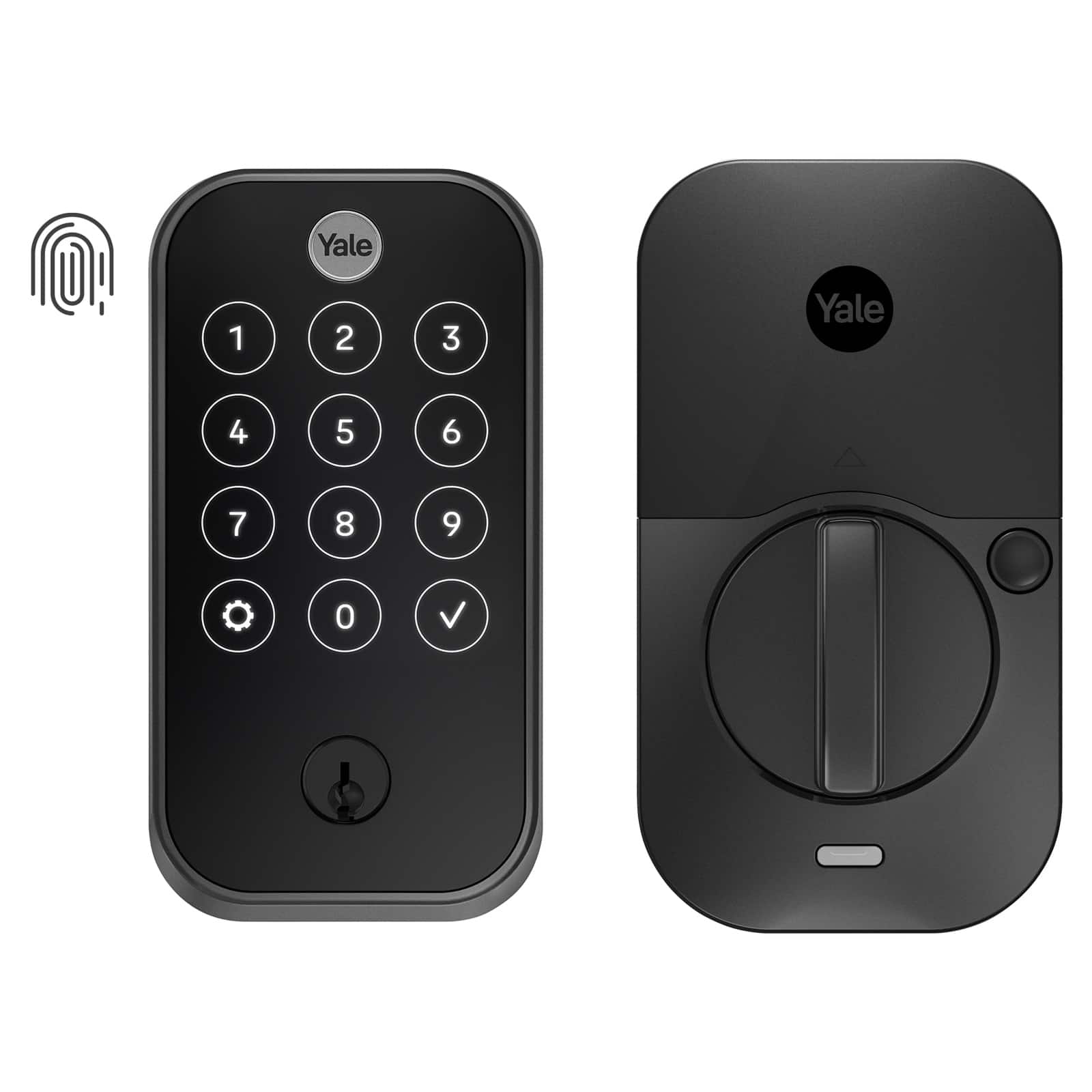 Yale - Assure Lock 2 Touch with Wi-Fi and Norwood Lever - Black Suede - Front_Zoom