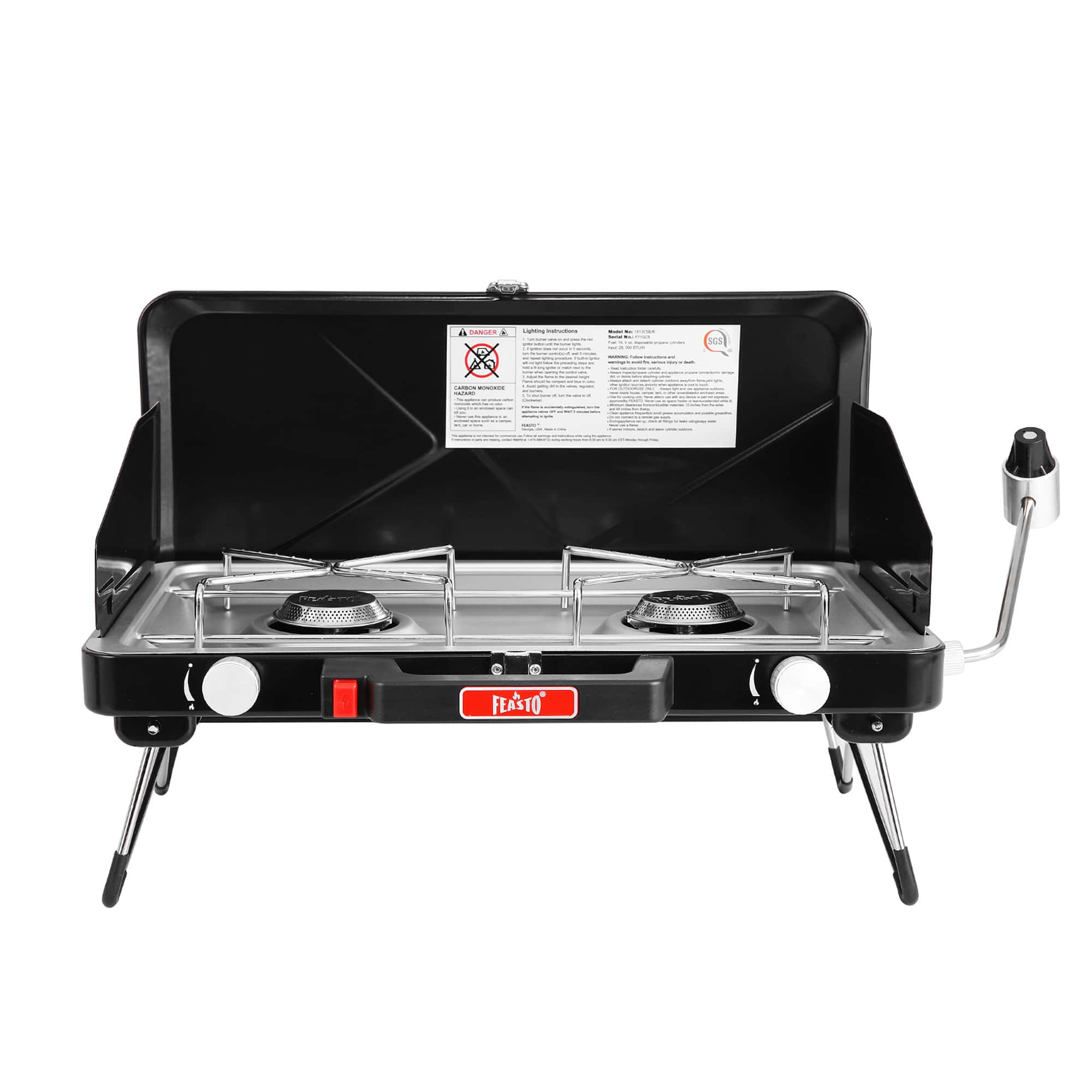 FEASTO - Portable Camping Grill Stove - Black
