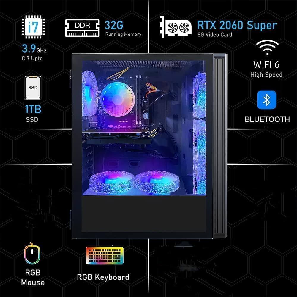 STGAubron Gaming Desktop PC, GeForce RTX 2060 Super 8G, Intel Core