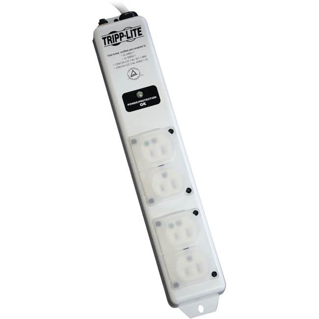 Eaton Tripp Lite Series Safe-IT UL 60601-1 Medical-Grade Surge Protector for Patient-Care Vicinity, 4x Hospital-Grade - White