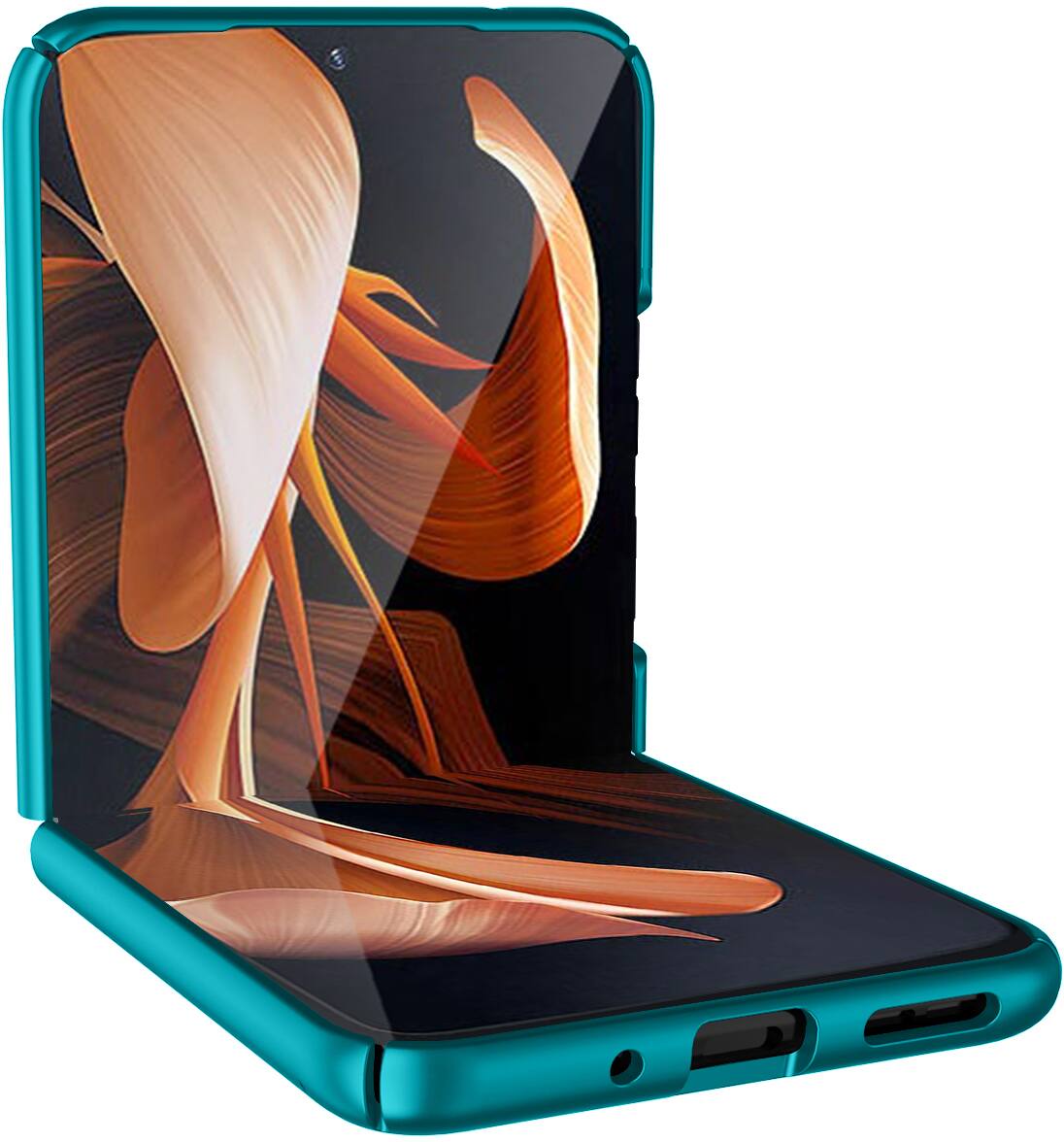 Alt View 8. Nakedcellphone - Slim Case for Motorola RAZR (2023) - Teal.