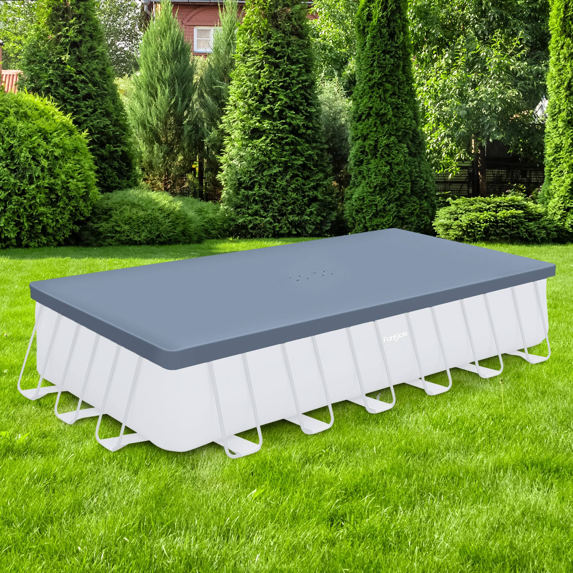 Alt View 1. Funsicle - Funsicle 24’ Durable Rectangular Pool Cover for Oasis and Activity Pools, Gray.
