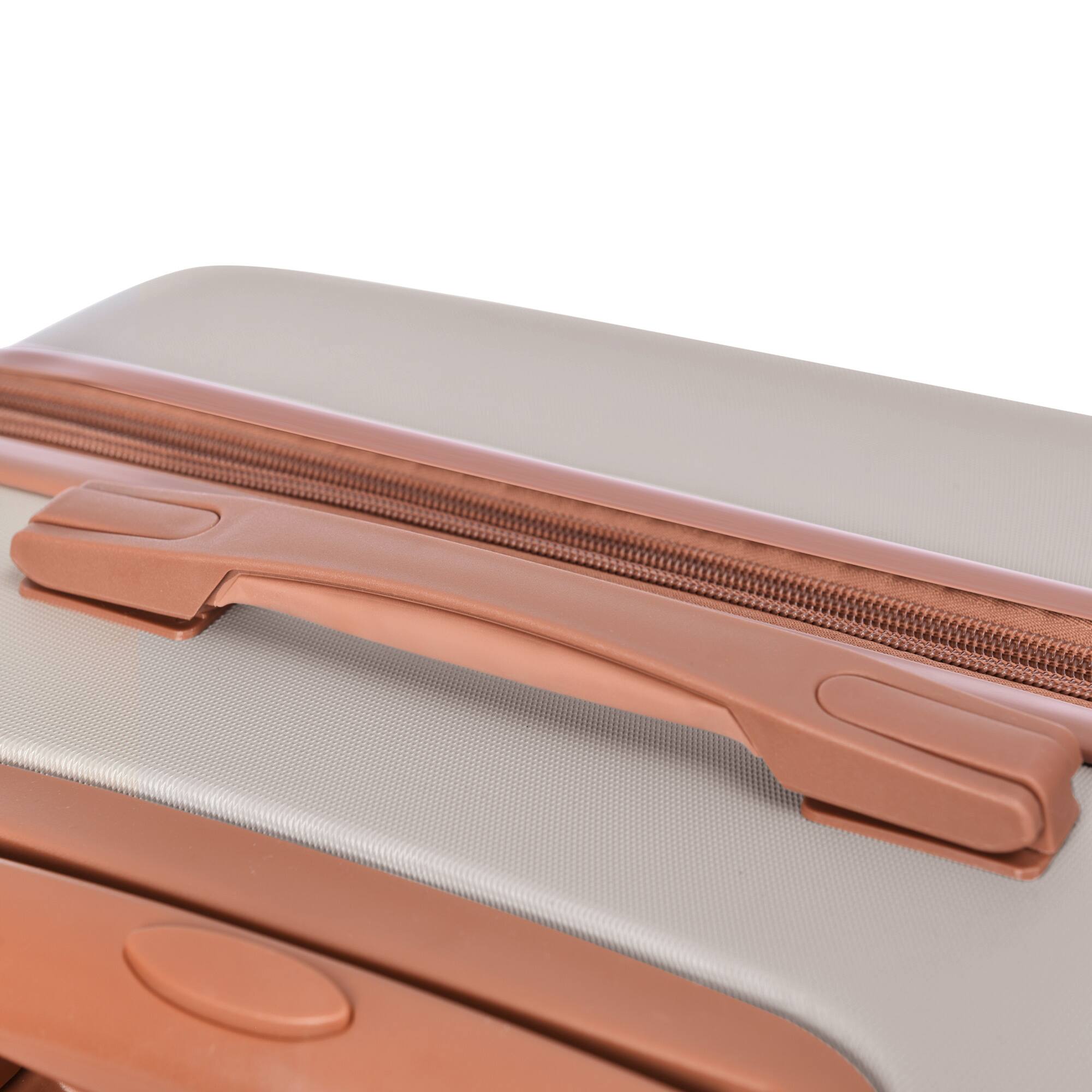 Alt View 7. Ecooso - 3-Piece ABS Hard Shell Luggage Set with Spinner Wheels and TSA Lock, Scratch-Resistant 20/24/28 Inch - Light Brown.