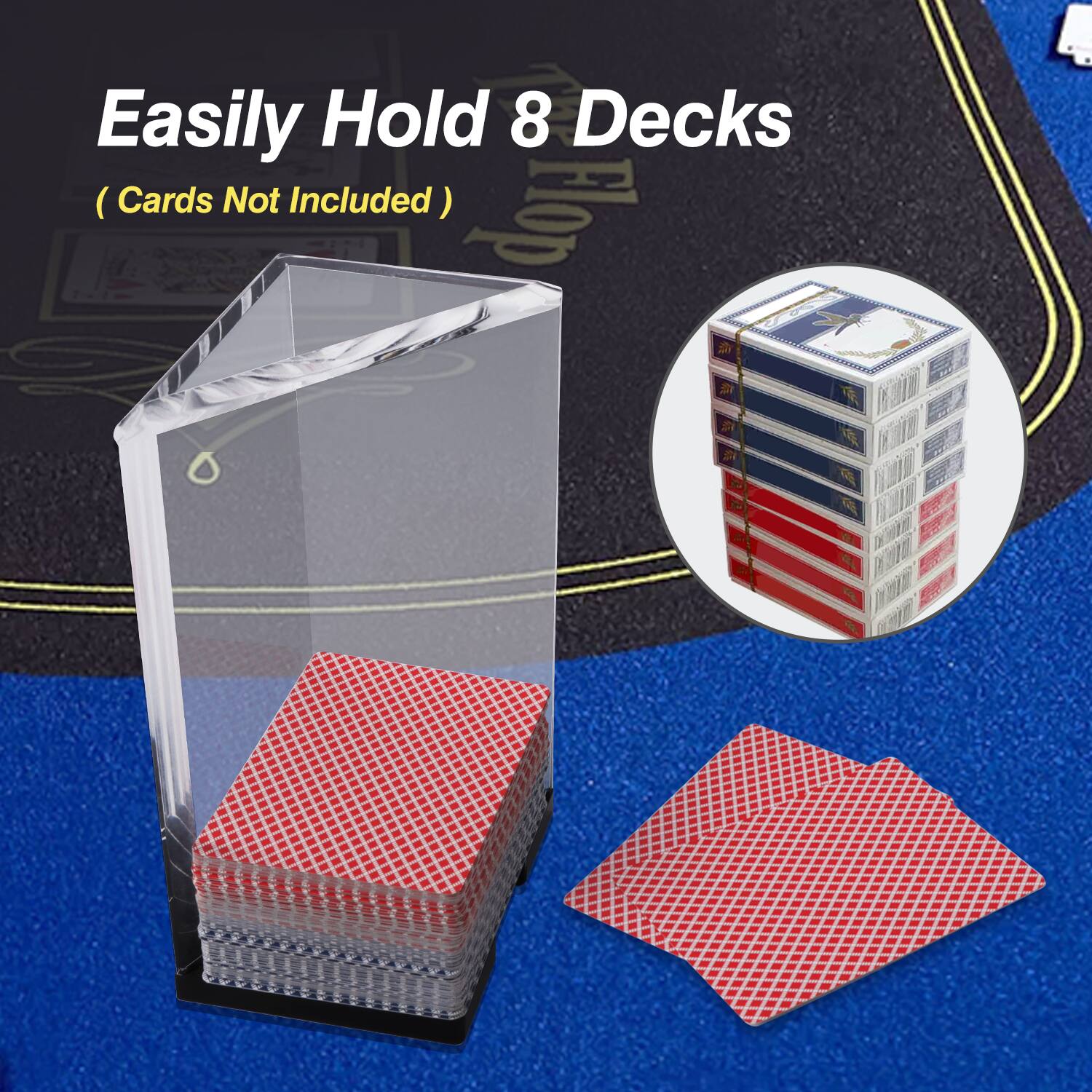 Easily Hold 8 Decks (Cards Not Included) Flop 7