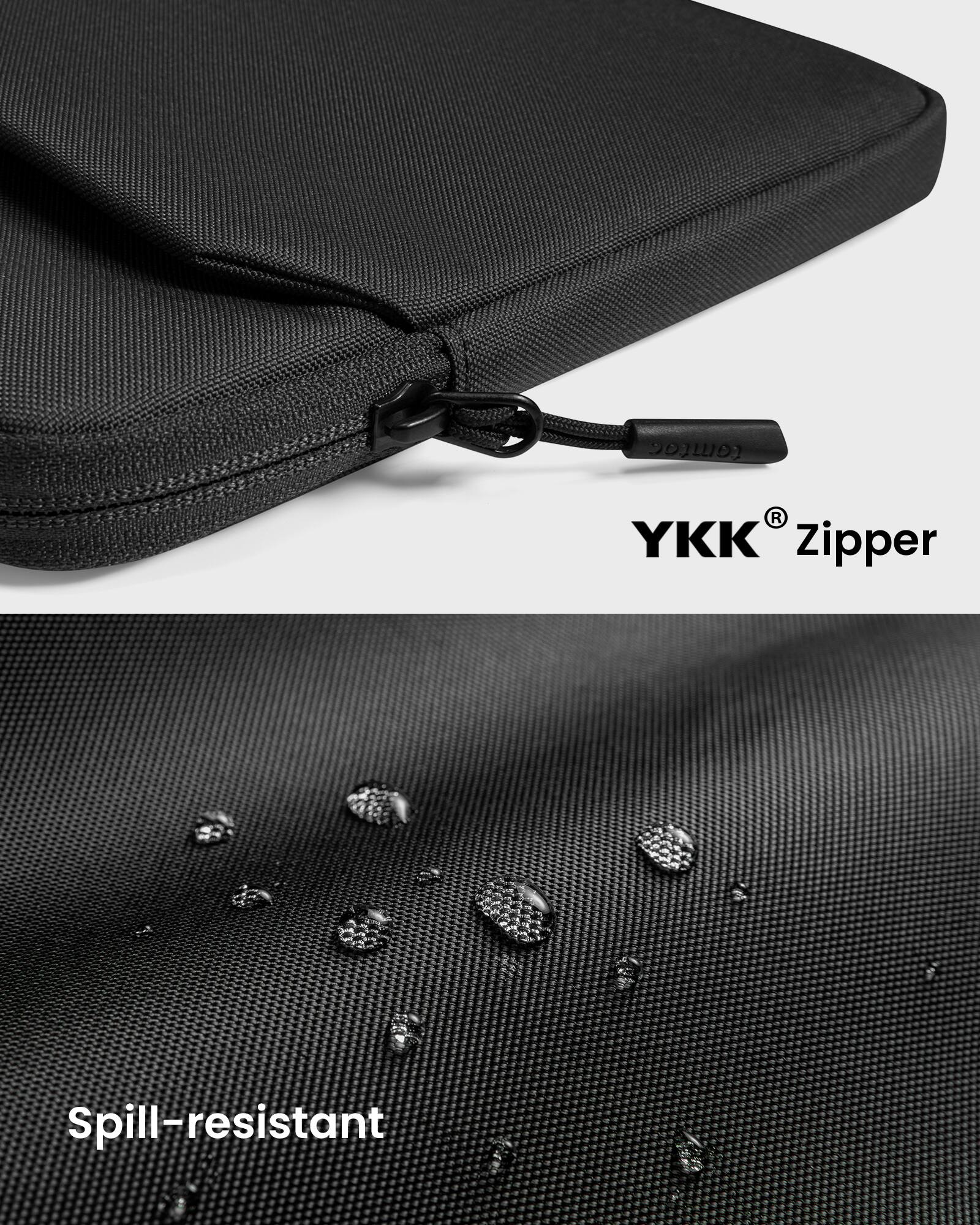 Spill-resistant YKK Zipper