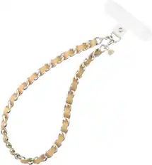 Front. VELVET CAVIAR - Velvet Caviar Phone Charm Wristlet- Nude Leather - Nude Leather.