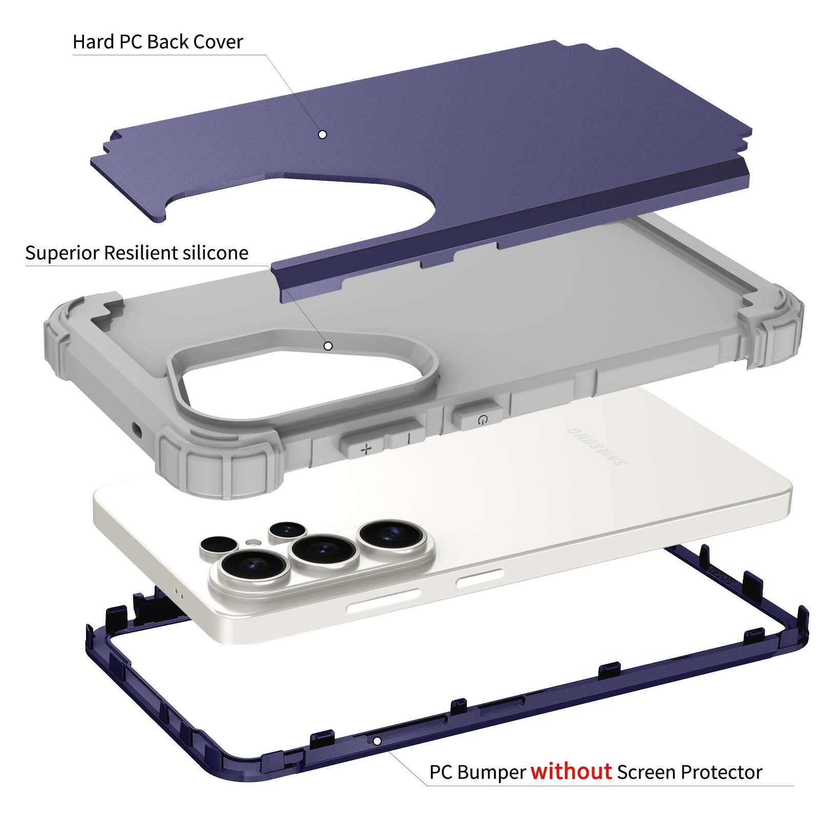 Hard PC Back Cover Superior Resilient Silicone NASIU PC Bumper without Screen Protector